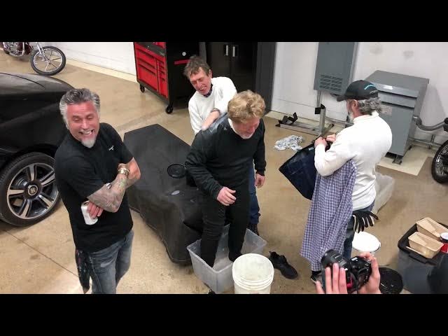 Video thumbnail for Stunt Man Doing the Burning Man at the Gas Monkey Garage