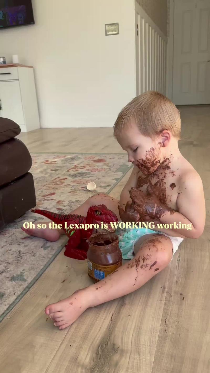 Video thumbnail for Chocolate Covered Toddler and Dinosaur Create a Sticky Disaster