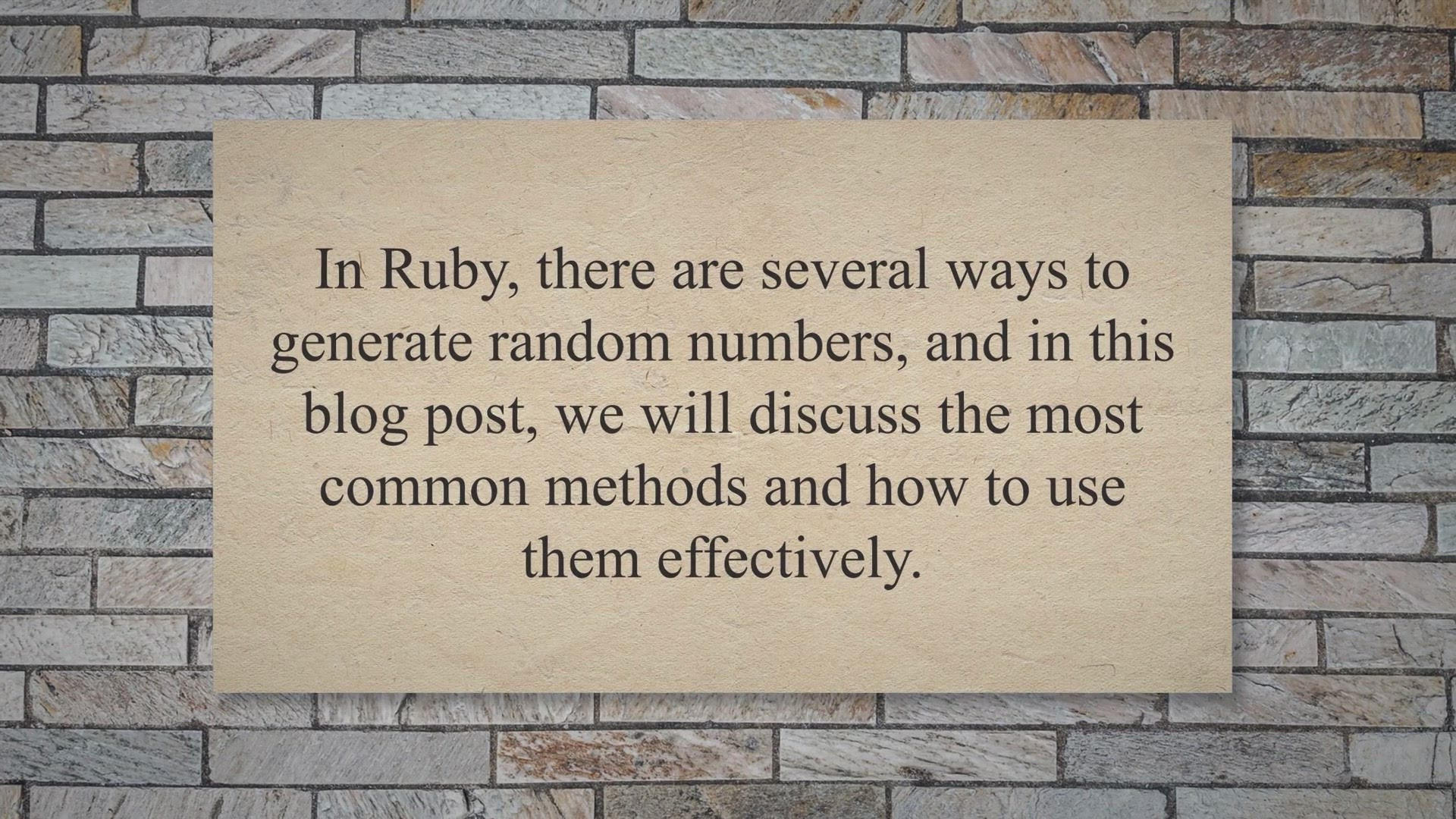 Video thumbnail for How To Generate Random Number In Ruby