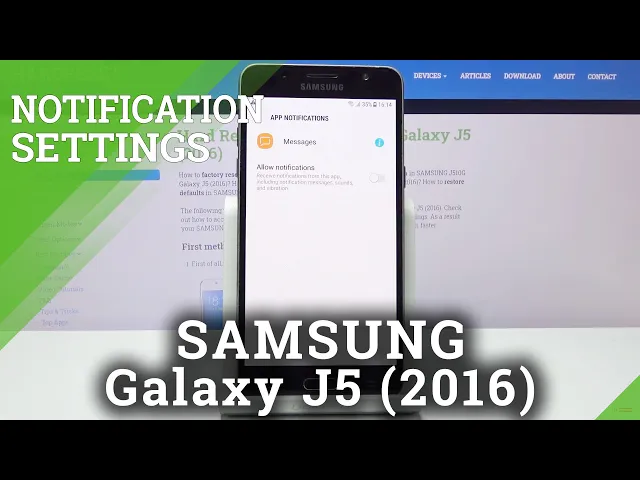 Video thumbnail for How to Turn On / Off Notification in SAMSUNG GALAXY J5 (2016) - Manage Notifications