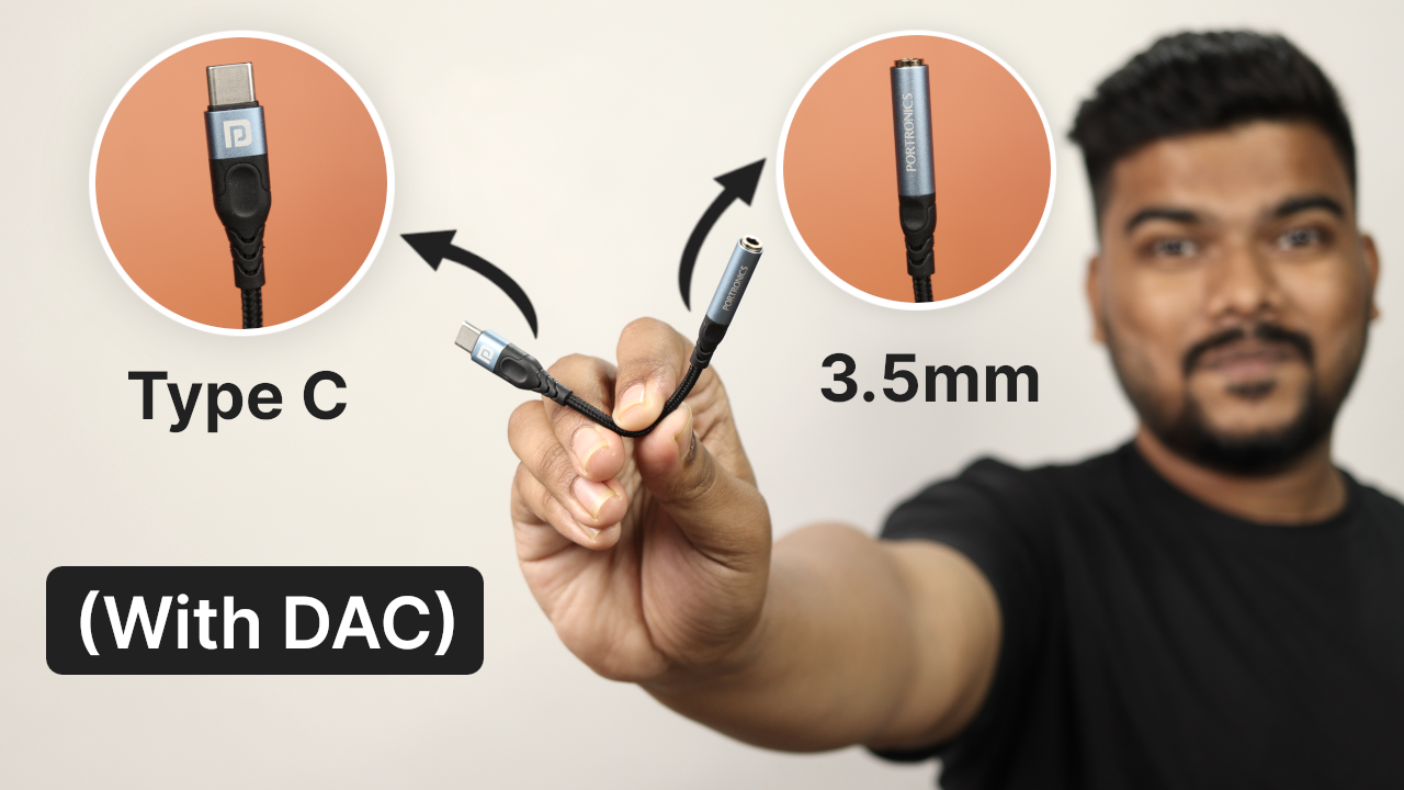 'Video thumbnail for Type C to 3.5mm Adapter With DAC | Portronics iKonnect C Pro Review'
