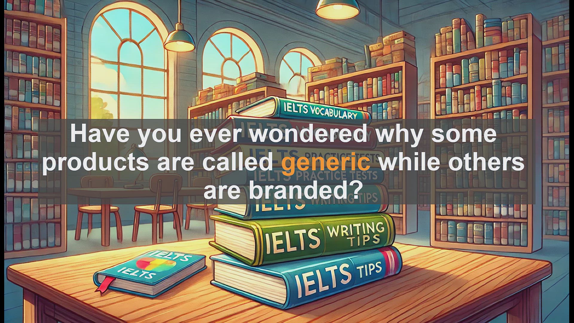 'Video thumbnail for 5000 Must Know IELTS 8.0 Vocabulary - Understanding 'Generic': Key Vocabulary for IELTS Success'