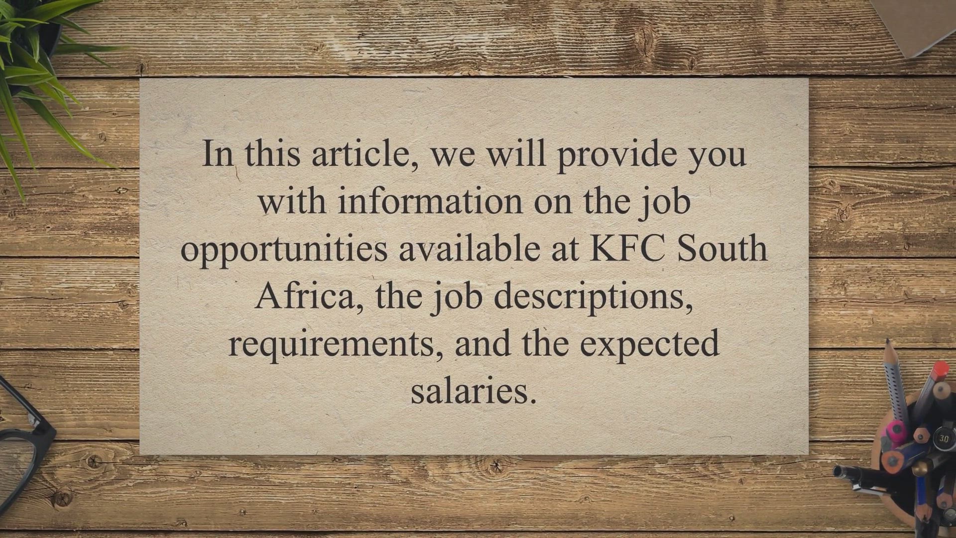 Video thumbnail for KFC South Africa Job Opportunities (X50): Description, Requirements & Salary
