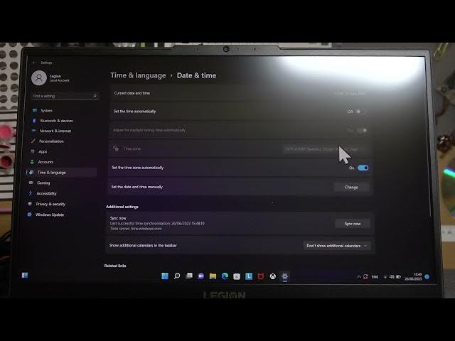 Video thumbnail for How To Manually Change Time Zone For Lenovo Legion Laptop
