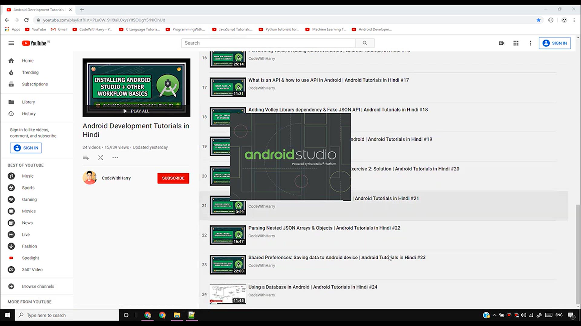 'Video thumbnail for SQLite Android CRUD_ Implementing Database class _ Android Tutorials in Hindi #25'