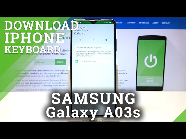 Video thumbnail for How to Download & Install iPhone Keyboard on Samsung Galaxy A03s – Green Apple Keyboard Layout