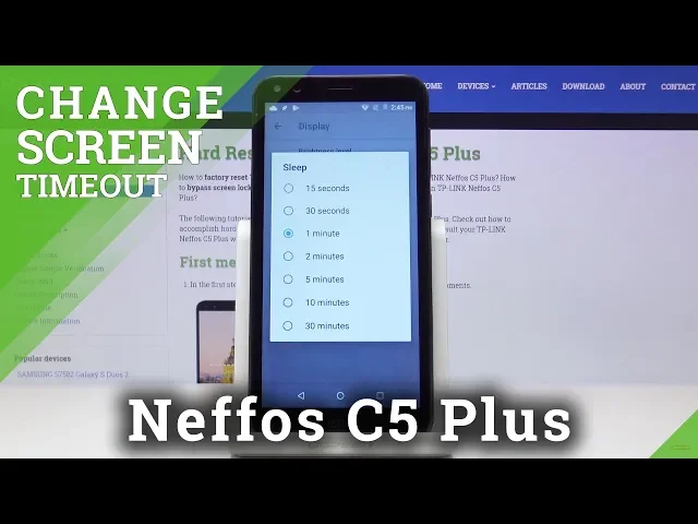Video thumbnail for How to Set Up Sleep Time in Neffos C5 Plus - Change Screen Timeout