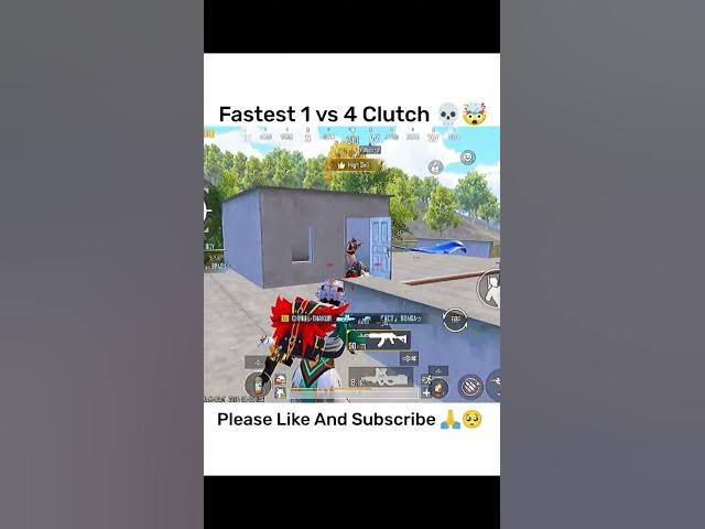 Video thumbnail for Fastest 1 VS 4 Clutch 💀🤯#bgmi #shortvideo