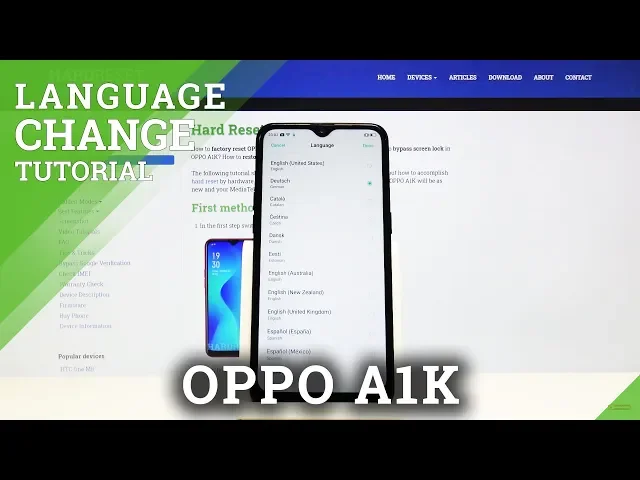 Video thumbnail for How to Change Language in OPPO A1K – Language Settings