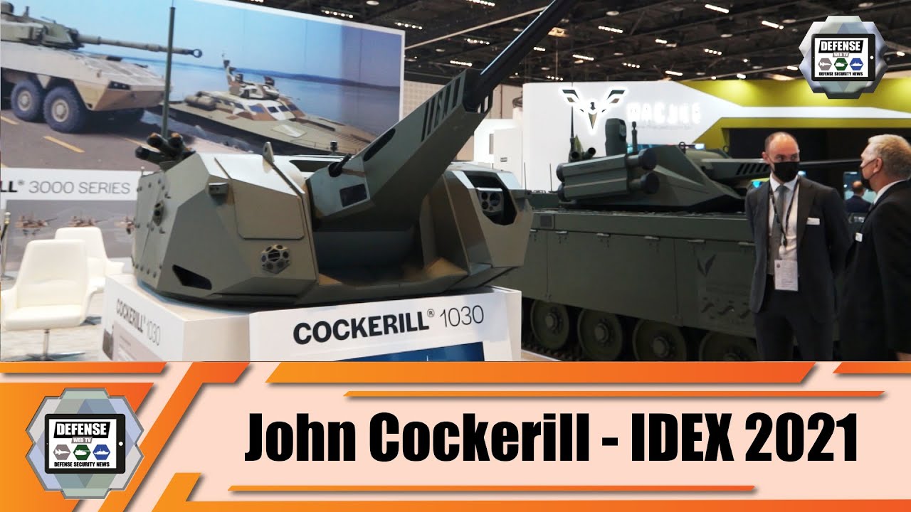 Video thumbnail for IDEX 2021 Belgian company John Cockerill unveils its Cockerill 1030 and CLWS turrets Abu Dhabi UAE