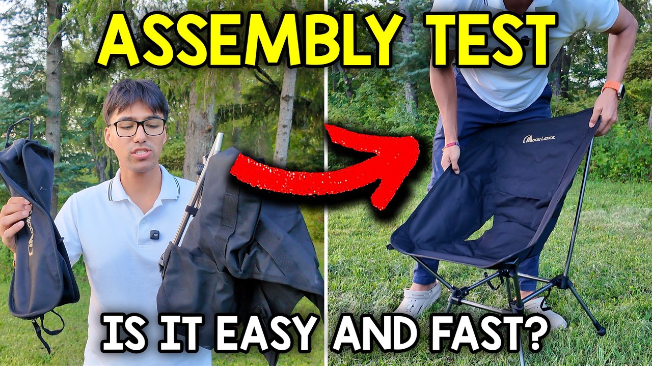Video thumbnail for How Fast Can I Assemble This Moon Lence Folding Chair? SPEED TEST