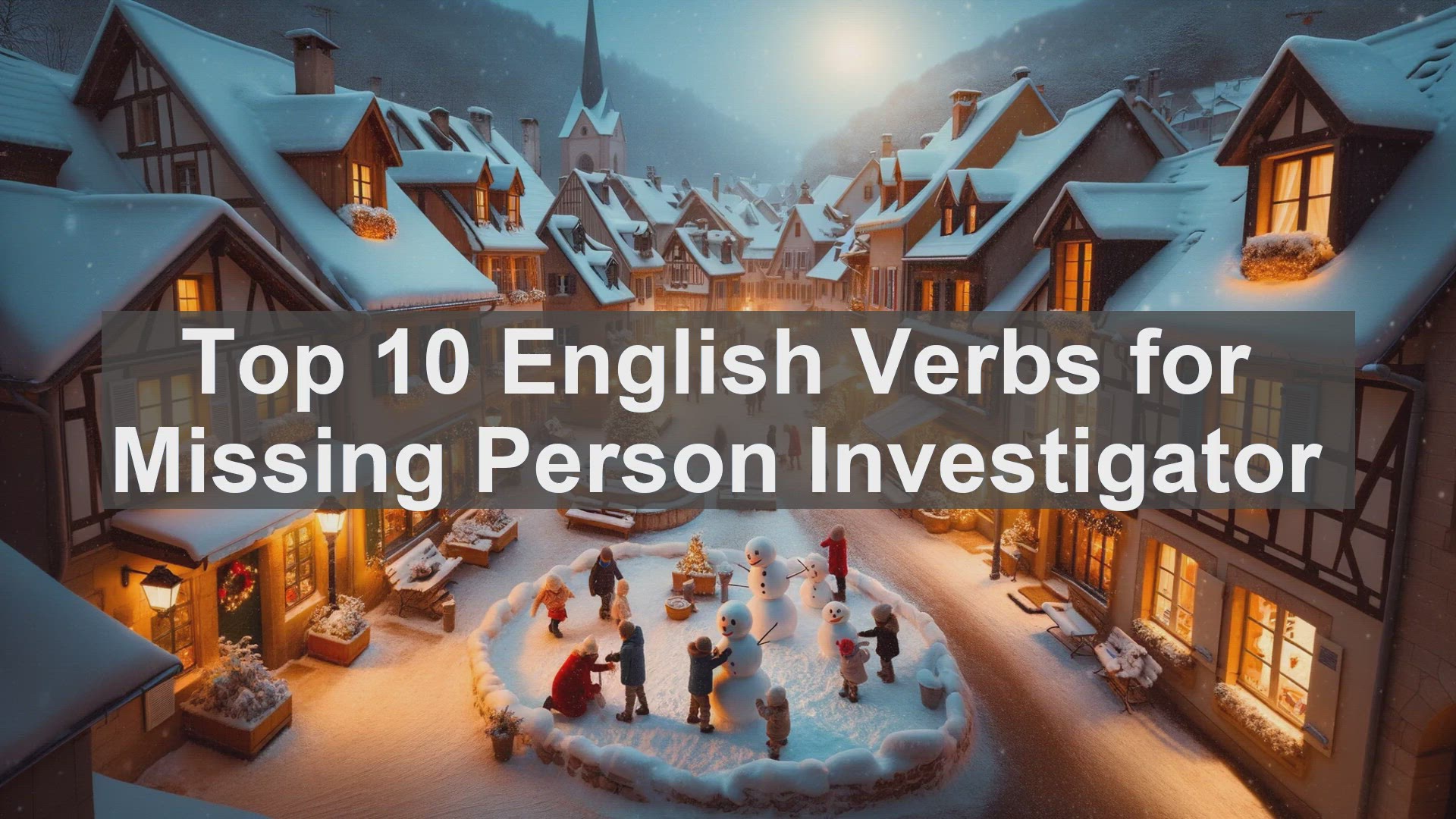 'Video thumbnail for Top 10 English Verbs for Missing Person Investigator'