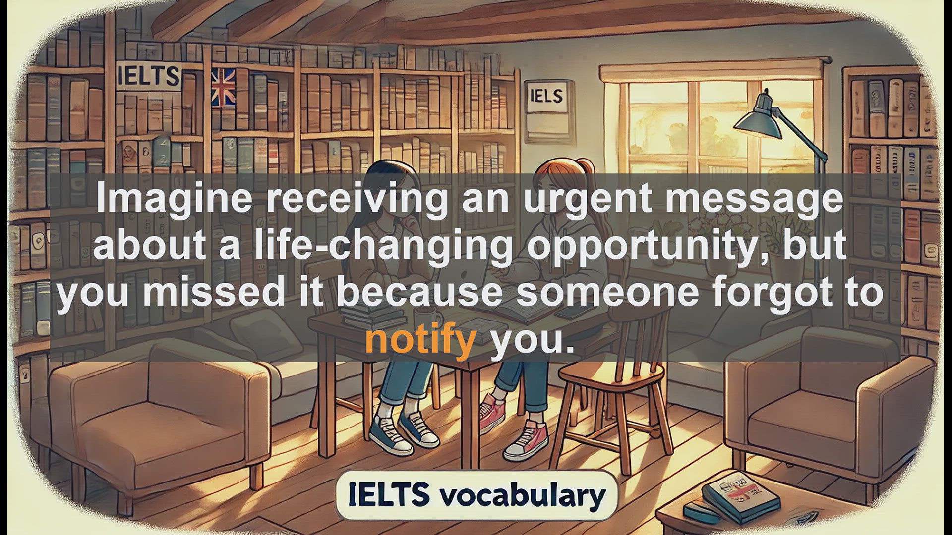 'Video thumbnail for 5000 Must Know IELTS 8.0 Vocabulary - Understanding 'Notify': Boost Your IELTS Vocabulary'