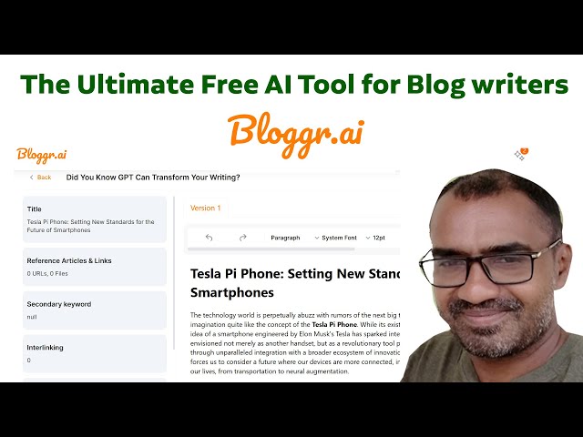 Video thumbnail for The Ultimate Free AI Tool for Blog writers Blogger AI