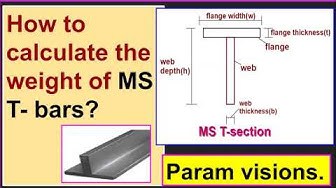 'Video thumbnail for How to calculate the vol. & wt. of MS T bars? / Calculating the weight of MS T - sections.'