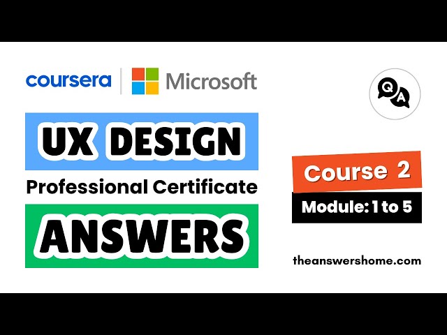 Video thumbnail for Microsoft UX Design: Course 2 (Modules 1-5) Quiz Answers | Designing for User Experience | Coursera