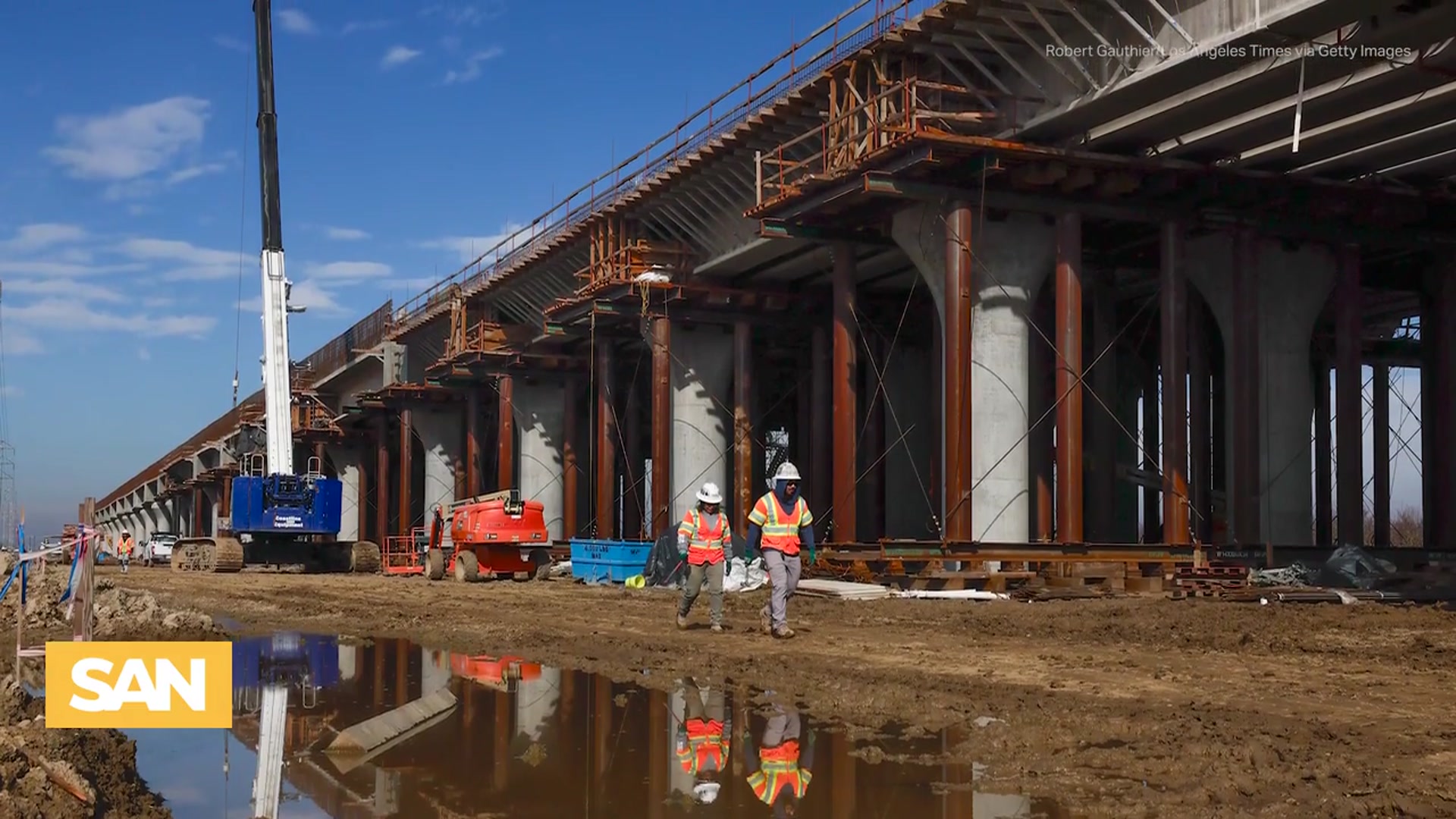'Video thumbnail for Trump pulls rail funding for California, Newsom vows to keep laying track'
