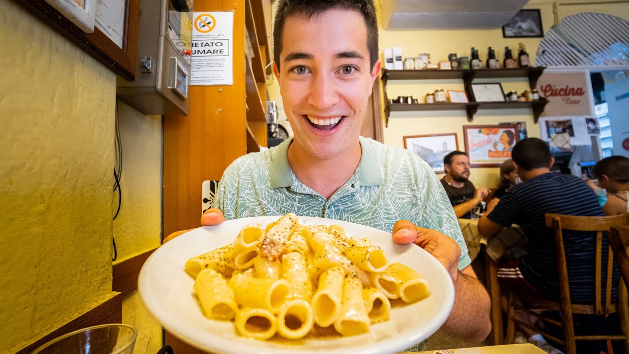 Video thumbnail for ITALIAN FOOD TOUR Perfect 1-Day in Rome!! SUPERB Pasta at Trattoria Da Enzo!