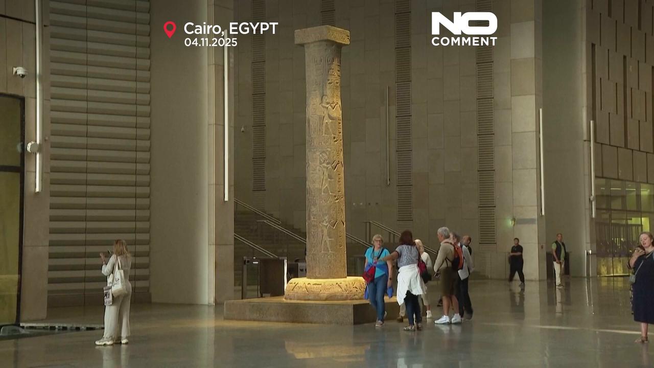 Video thumbnail for The $1 billion Grand Egyptian Museum opens to the public, showcasing Tutankhamun treasures