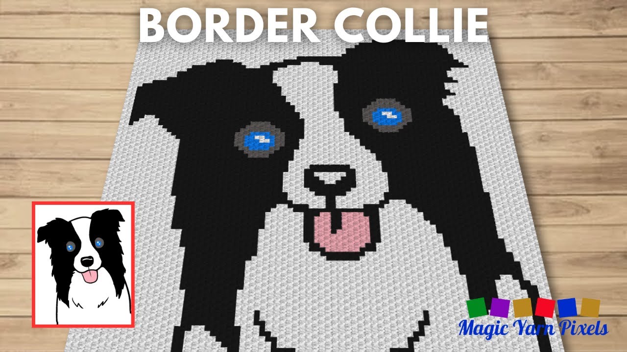 Video thumbnail for FREE GRAPH Border Collie C2C & Tapestry Crochet Pattern | Magic Yarn Pixels
