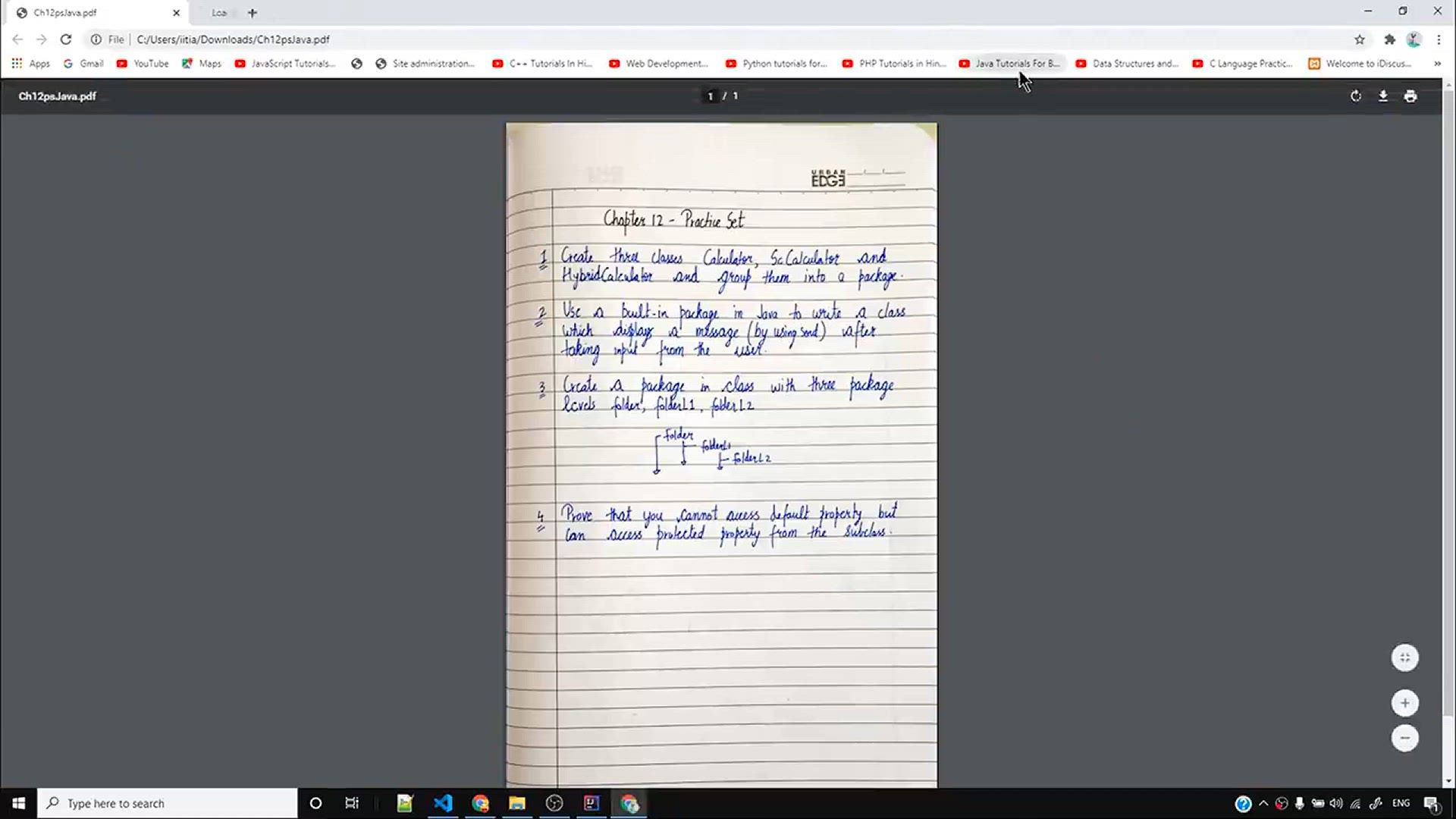 'Video thumbnail for Practice Set on Java Package & Access Modifiers'