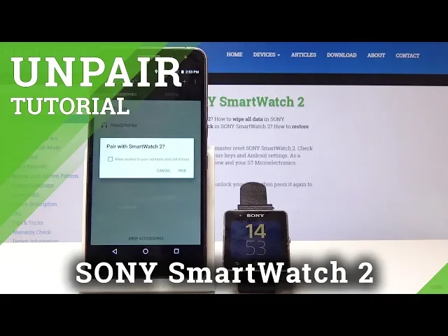 Video thumbnail for How to Unpair SONY SmartWatch2 - Disconnect Devices / Reset Watch