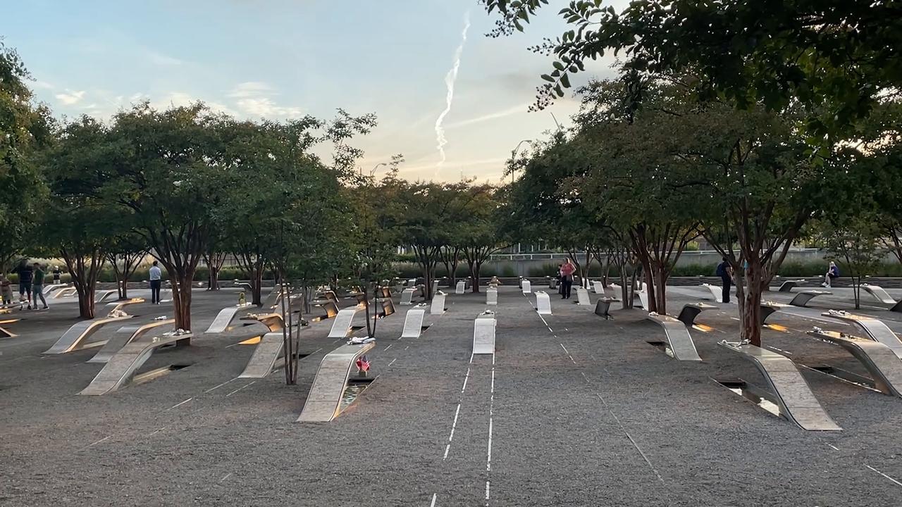 Video thumbnail for US: National 9/11 Pentagon Memorial marks 25th anniversary of attacks.