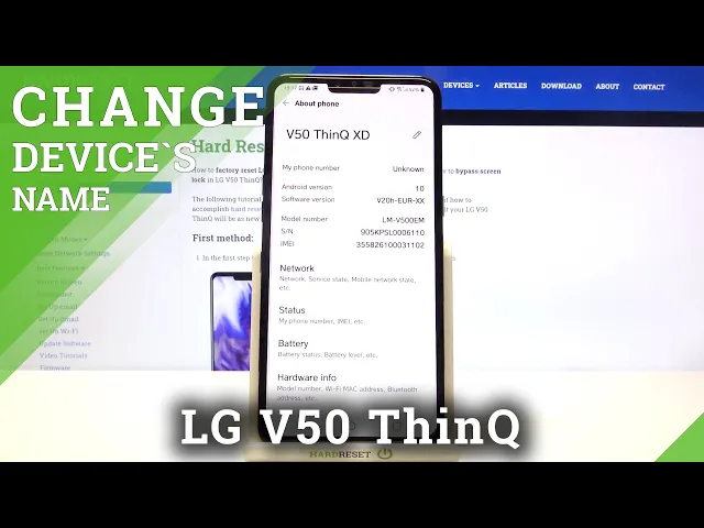 Video thumbnail for How to Change Device Name on LG V50 ThinQ – Update Username
