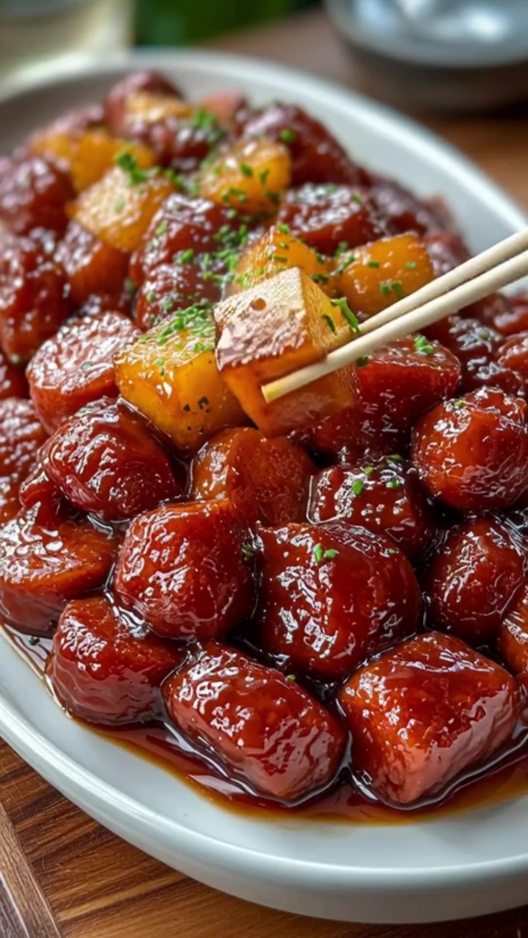 Video thumbnail for Sticky Pineapple Brown Sugar Mississippi Little Smokies Bites