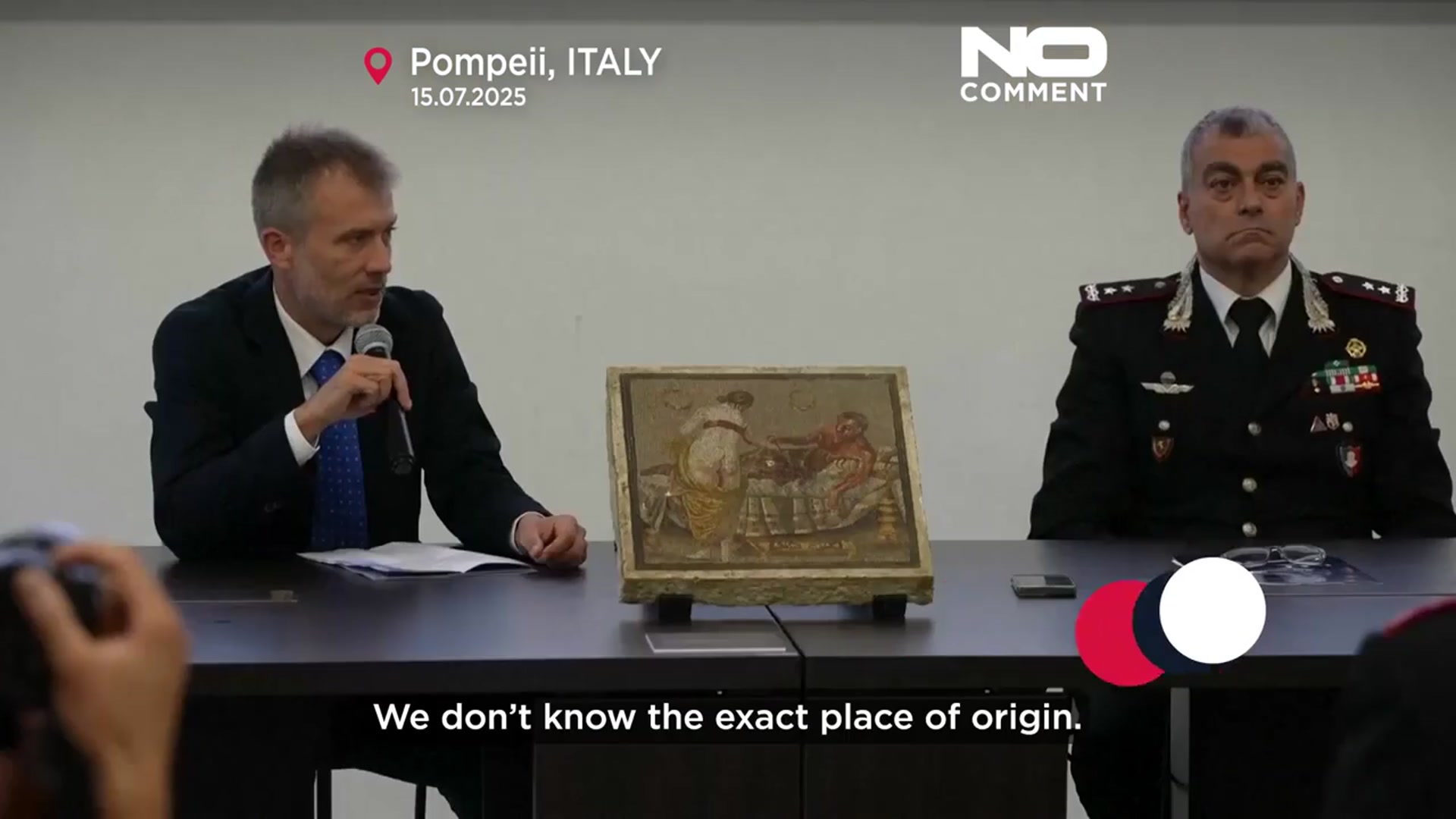 'Video thumbnail for Stolen Roman mosaic with erotic motif returned to Pompeii after WWII'