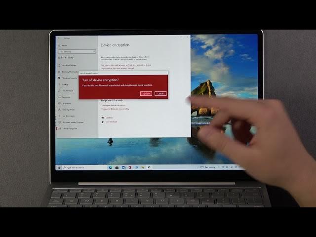 Video thumbnail for How to Turn Off Device Encryption on MICROSOFT Surface Laptop GO – Update & Security