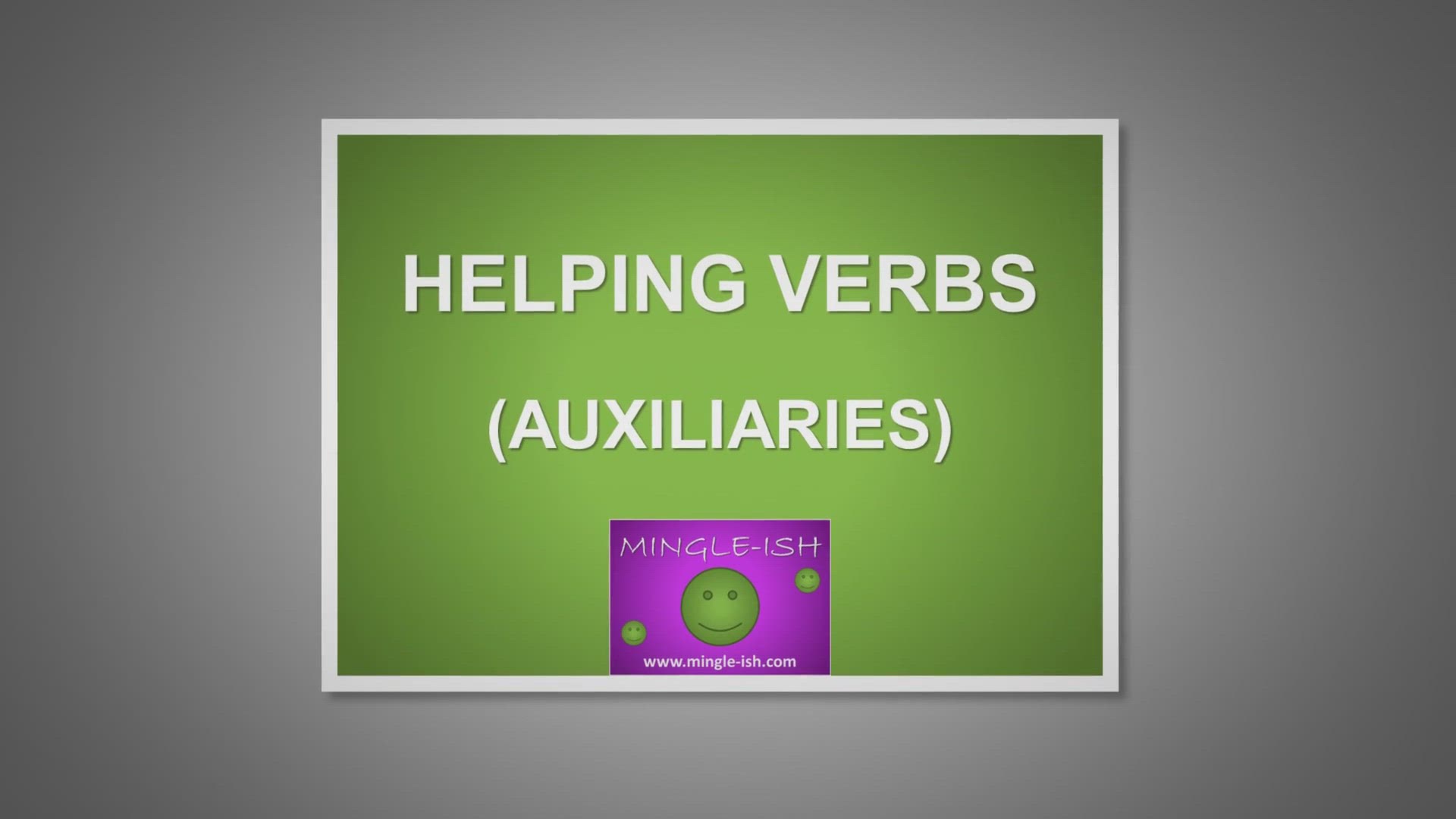 'Video thumbnail for Helping (auxiliary) verbs expressing tense - Grammar lesson #1'