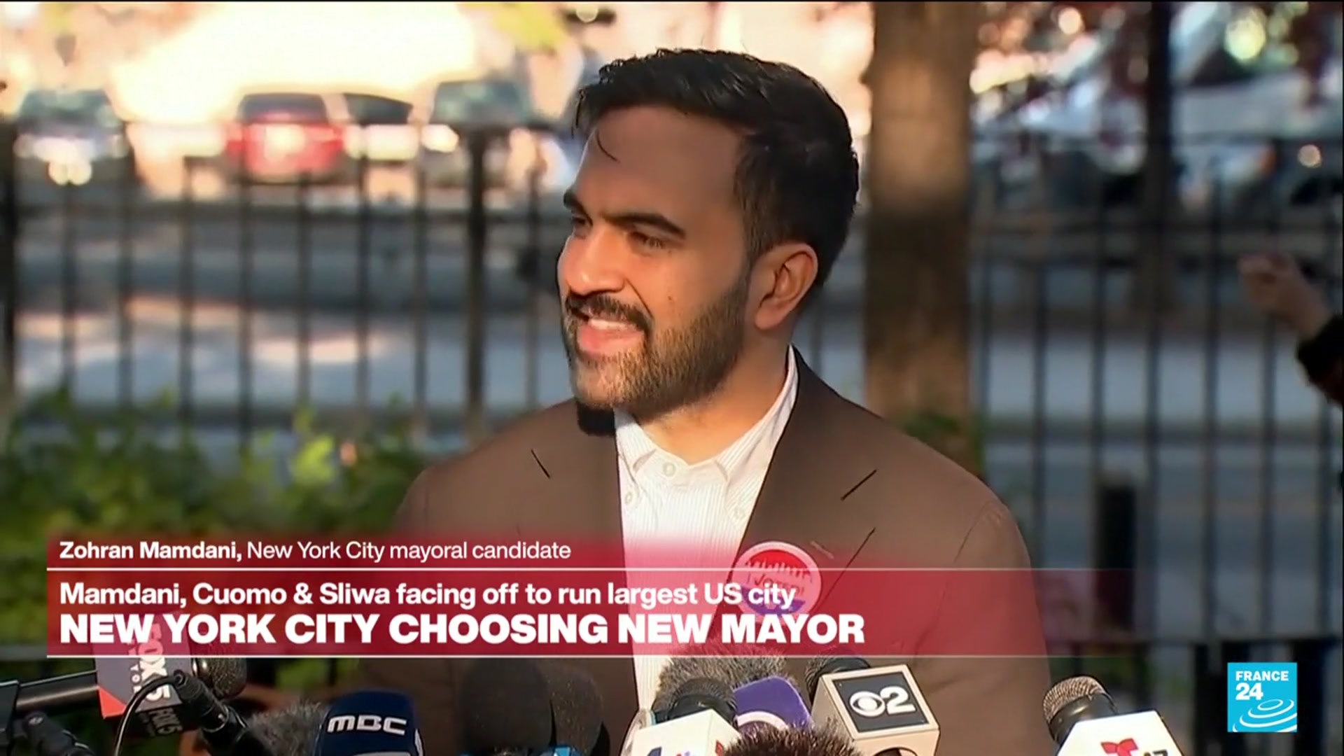 'Video thumbnail for NY candidate Zohran Mamdani adresses the press on mayor election day'
