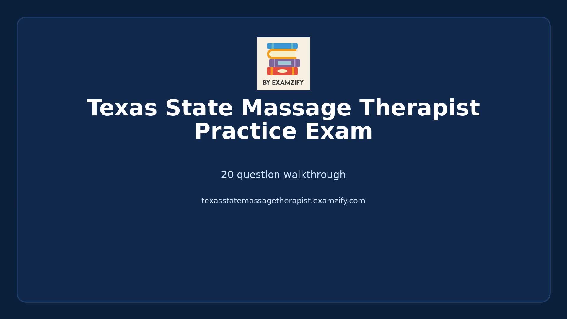 Video thumbnail for Texas State Massage Therapist Practice Exam