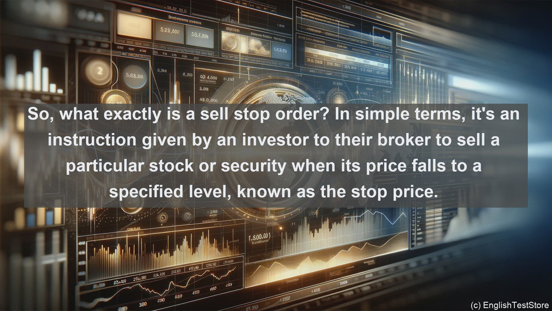 'Video thumbnail for Sell stop order in economics and finance'