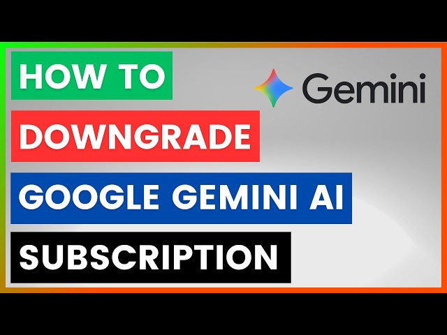 Video thumbnail for How To Downgrade Google Gemini AI Subscriptions? [in 2026]