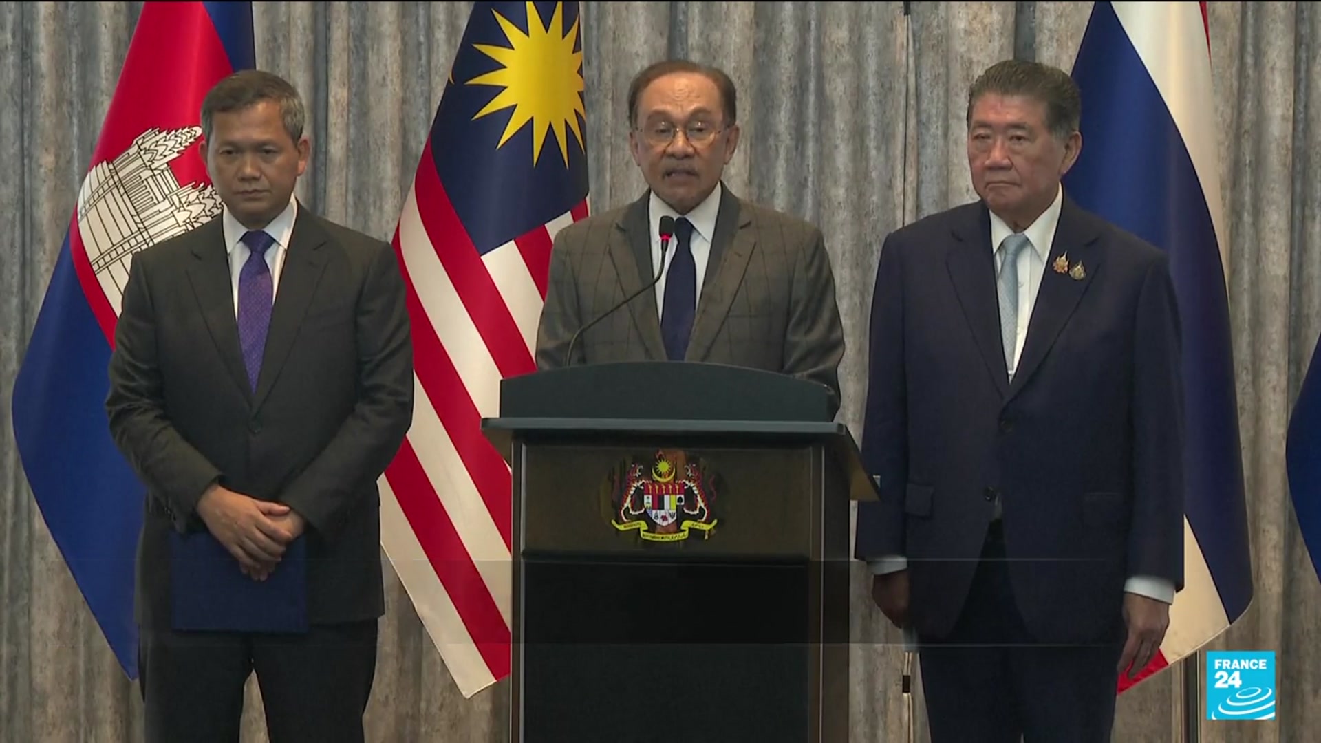 'Video thumbnail for Thailand and Cambodia agree to ceasefire to end deadly border row'
