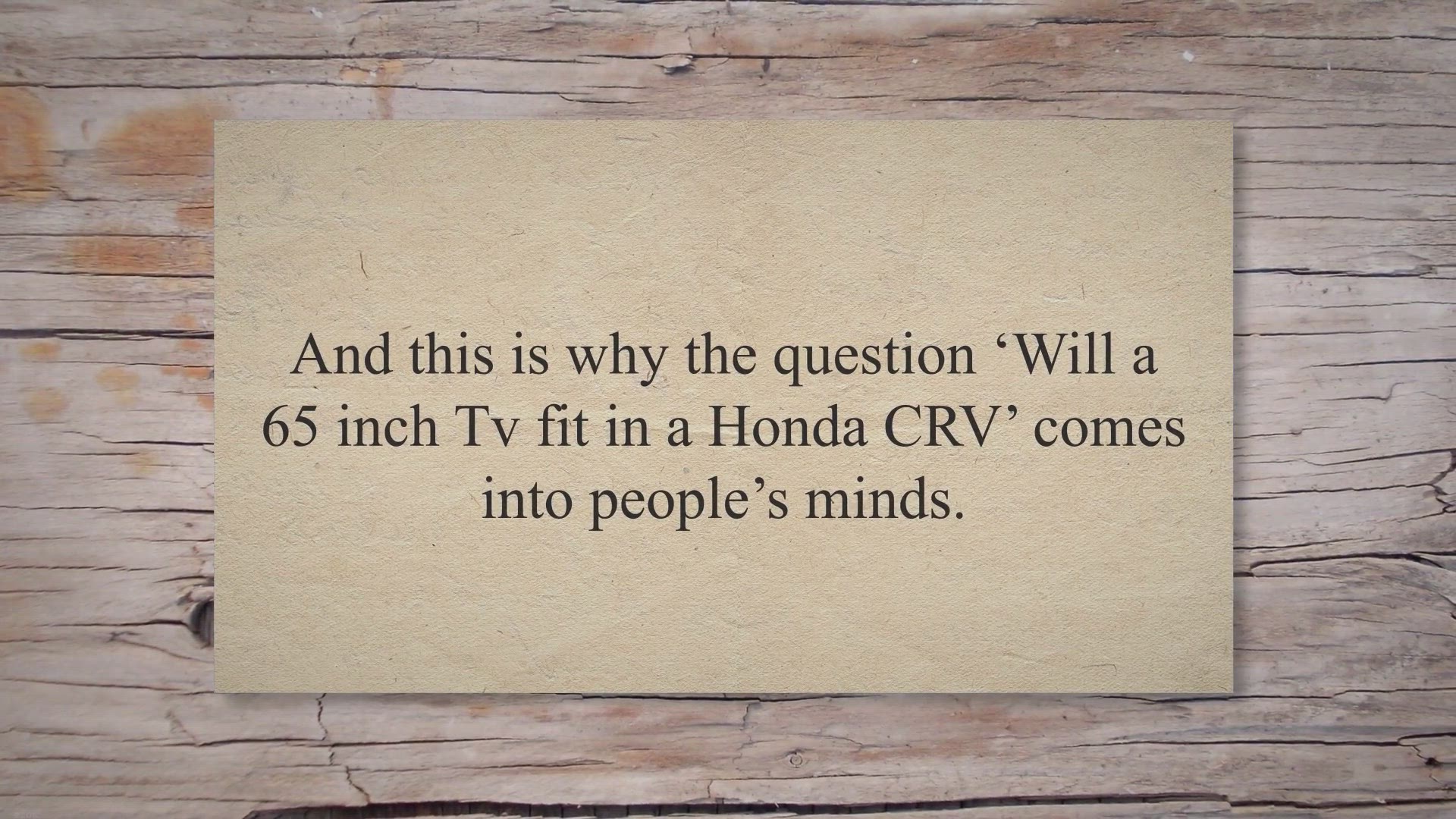 Video thumbnail for Will A 65 Inch TV Fit In A Honda CRV? » AutoHond