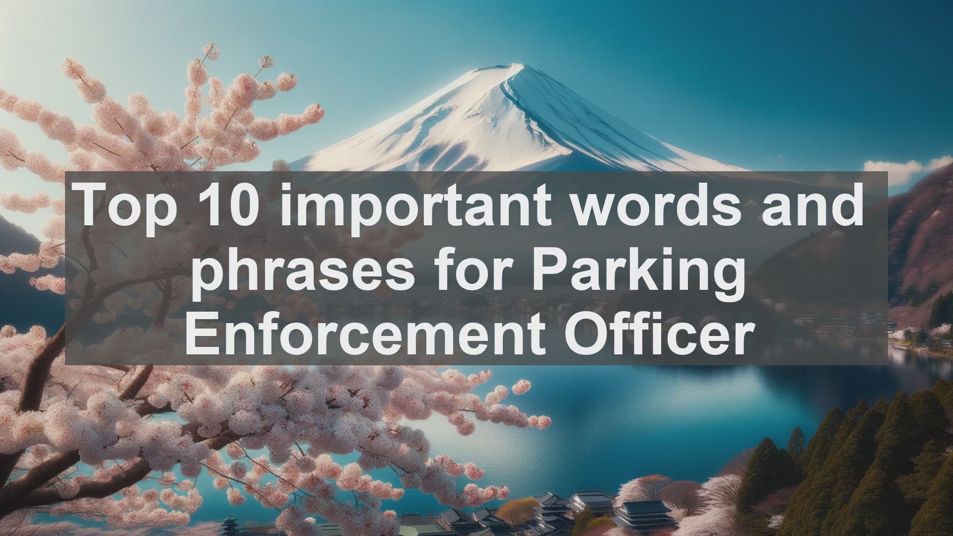 'Video thumbnail for Top 10 important words and phrases for Parking Enforcement Officer'
