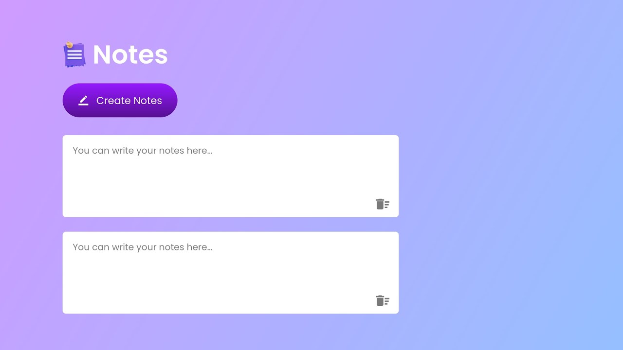 'Video thumbnail for How To Build Notes App Using HTML CSS and JavaScript'