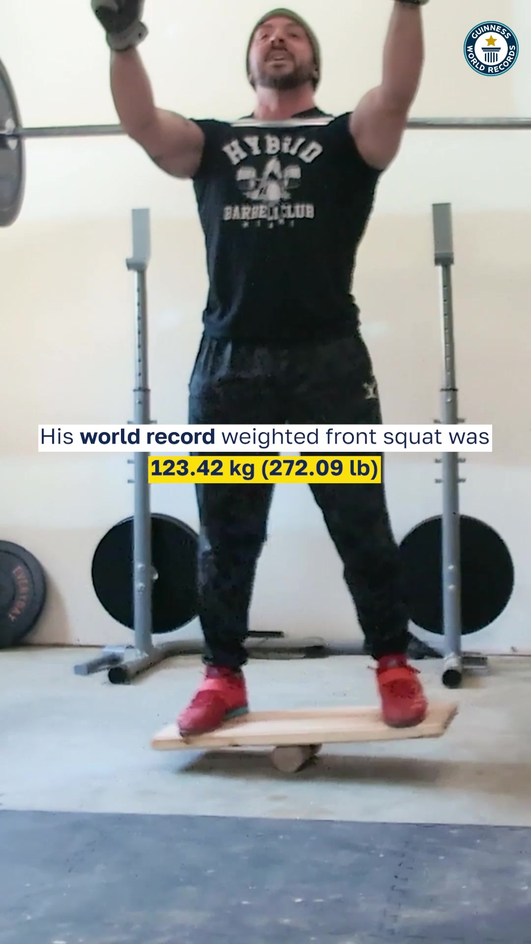 Video thumbnail for Heaviest weighted front squat on a balance board - 123.42 kg (272.09 lb) by Dan Galanto