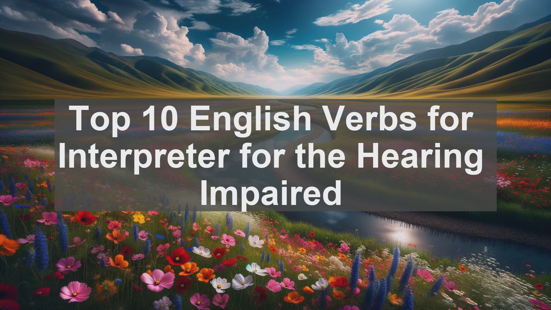 'Video thumbnail for Top 10 English Verbs for Interpreter for the Hearing Impaired'