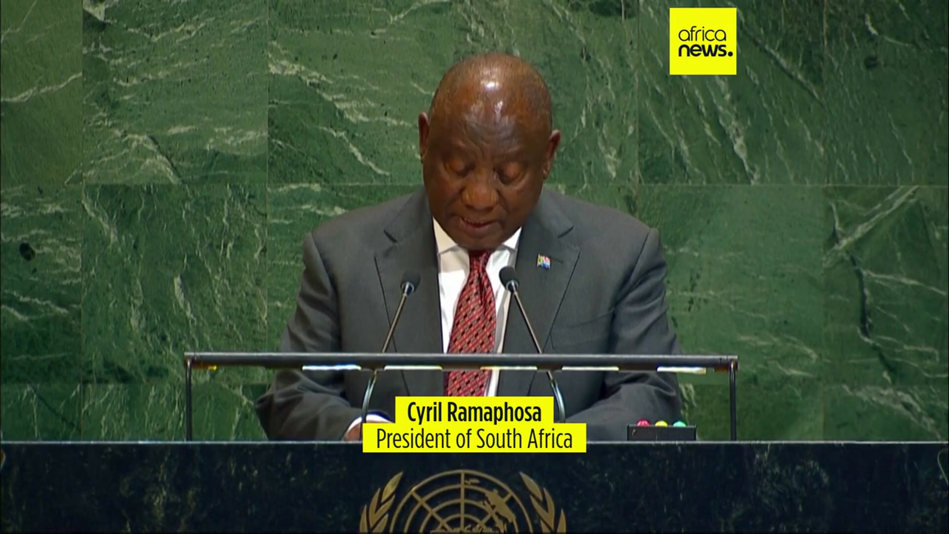 'Video thumbnail for South Africa's president renews calls for Palestinian statehood'