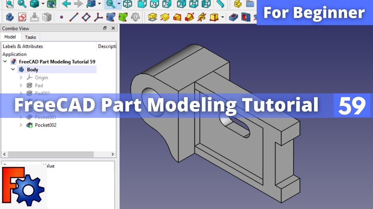 'Video thumbnail for FreeCAD Part Modeling Tutorial 59 | FreeCAD Tutorial | FreeCAD Part Design | Mechnexus |'