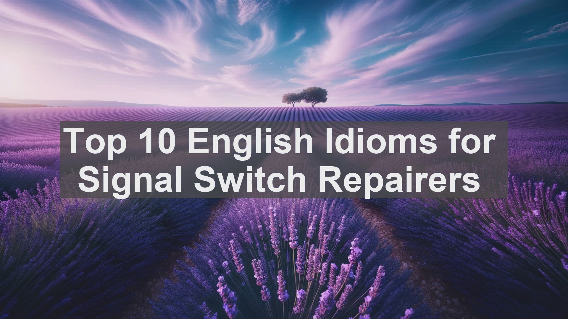 'Video thumbnail for Top 10 English Idioms for Signal Switch Repairers'