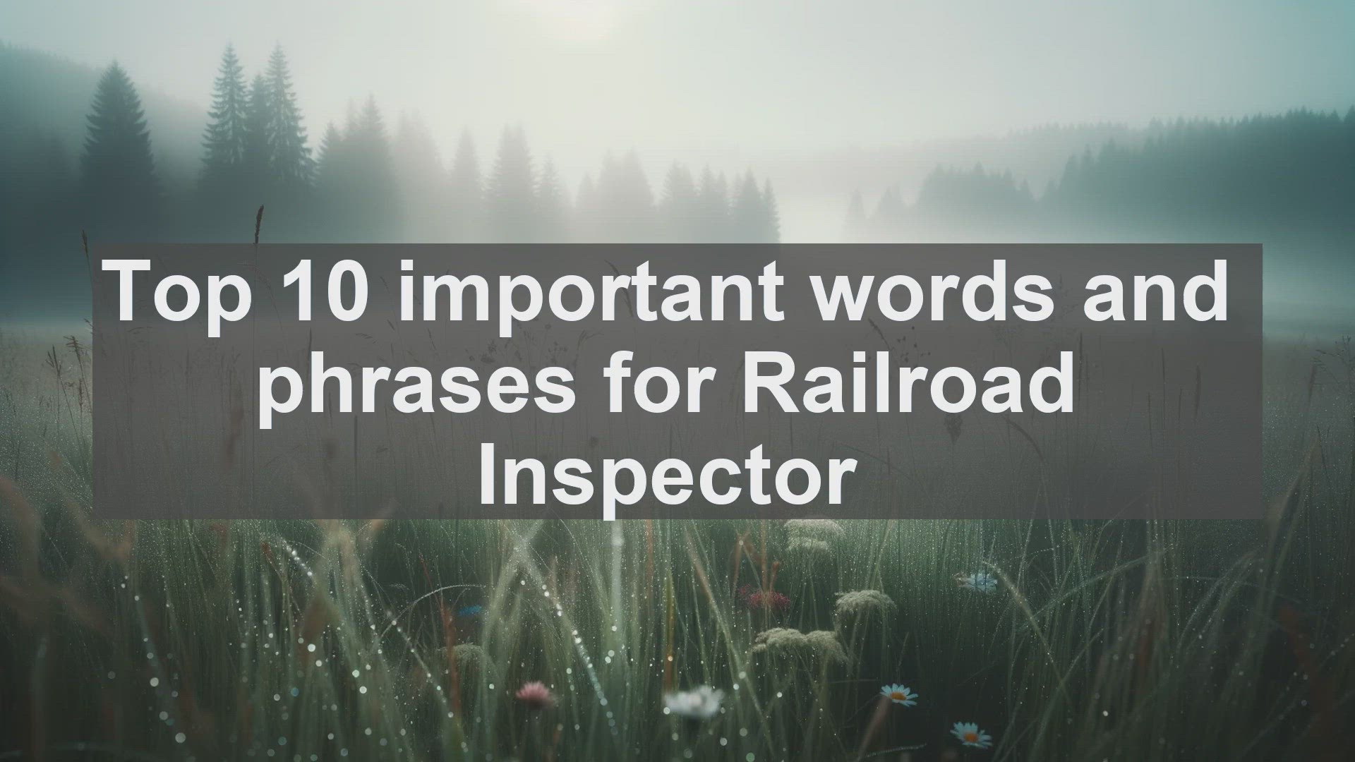 'Video thumbnail for Top 10 important words and phrases for Railroad Inspector'