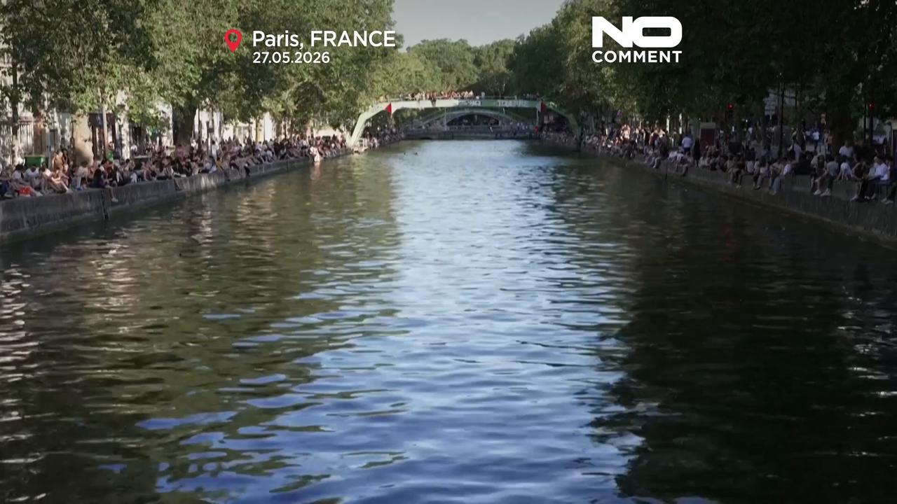 Video thumbnail for France heat triggers illegal swimming in central Paris