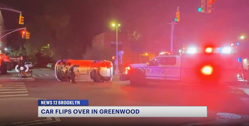 Video thumbnail for Car overturns in Greenwood intersection