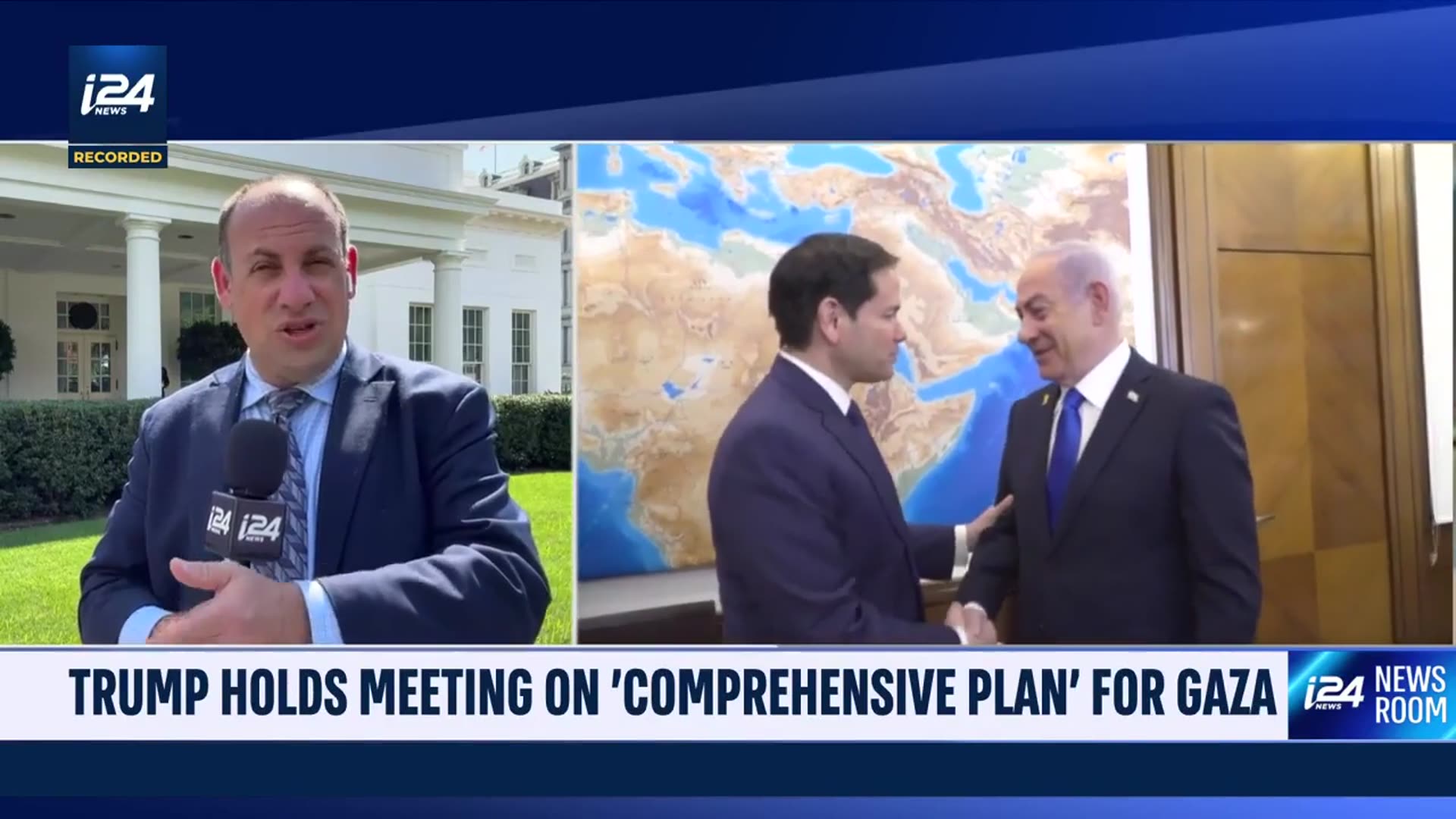 'Video thumbnail for Trump holds meeting on 'comprehensive plan for Gaza'