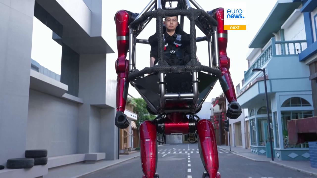 Video thumbnail for China’s Unitree unveils a rideable, wall-smashing robot straight out of science fiction